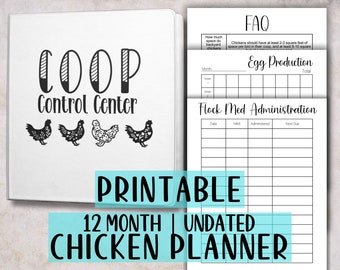 Chicken Planner Binder, Customized Chicken Record Log, Printable Chicken Log, Chicken Coop Management, Chicken Journal, Incubation Tracker
