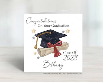 Personalised Graduation Card Congratulations On Your Graduation