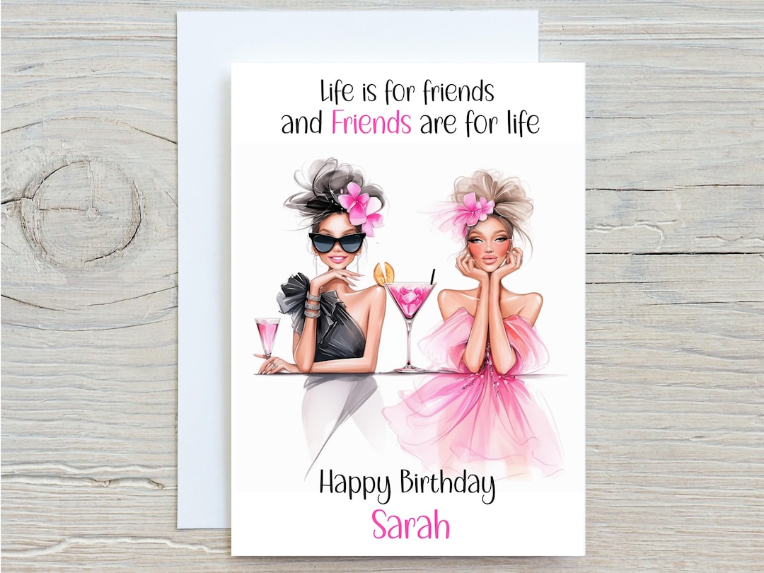 Personalized Best Friend Birthday Card, Funny Friendship, for Her - Etsy UK