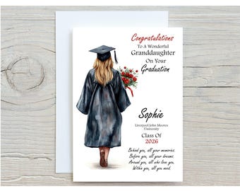 Personalised Graduation Card Congratulations On Your Graduation