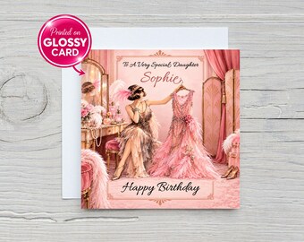 Personalised Art Deco Birthday Card For Her Wife Sister Daughter Mum