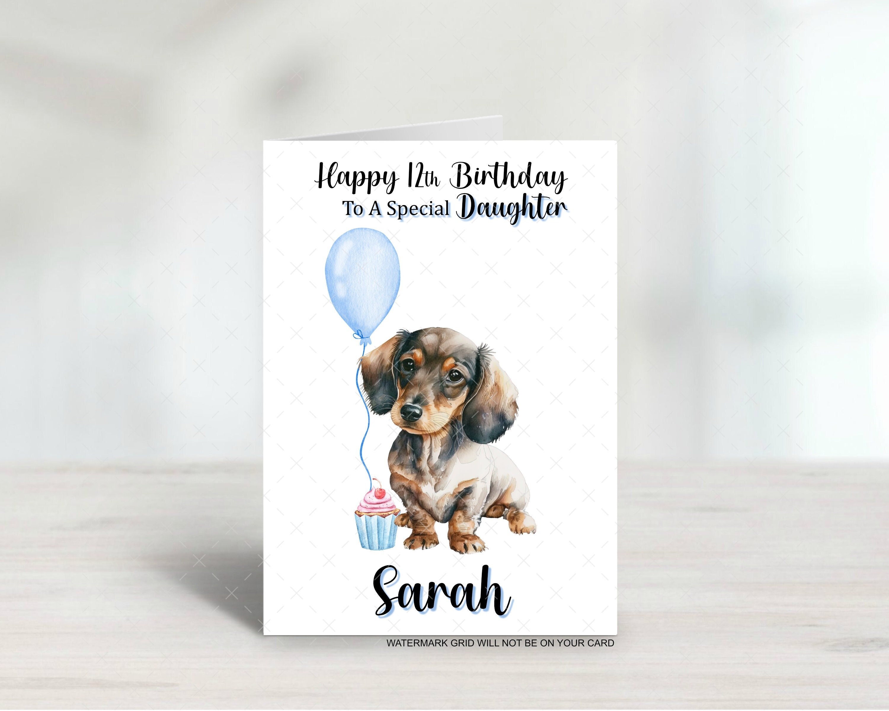 Personalised Dachshund Birthday Card - Watercolor Sausage Dog - Etsy UK