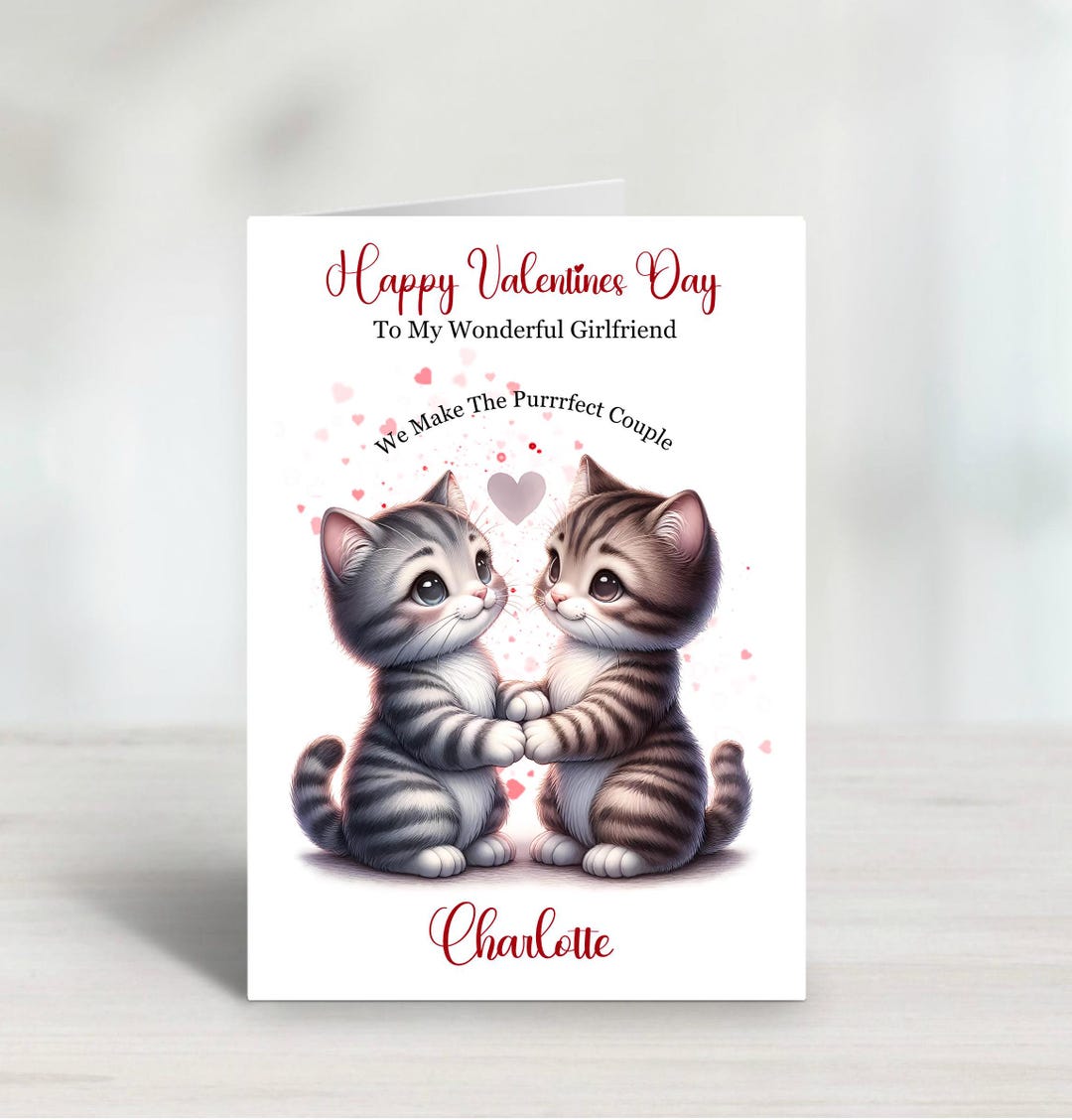 Personalised Valentines Day Card for Special Couple Cats Wife Husband ...