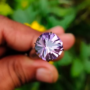 Naturalny fioletowy ametystowy kamień szlachetny: szlif okrągły, 3,10 ct, 10 x 10 mm