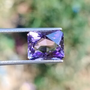 Natural Amethyst Gemstone: Rectangle Cut, 5.40 Ct, 10x12x6.9mm