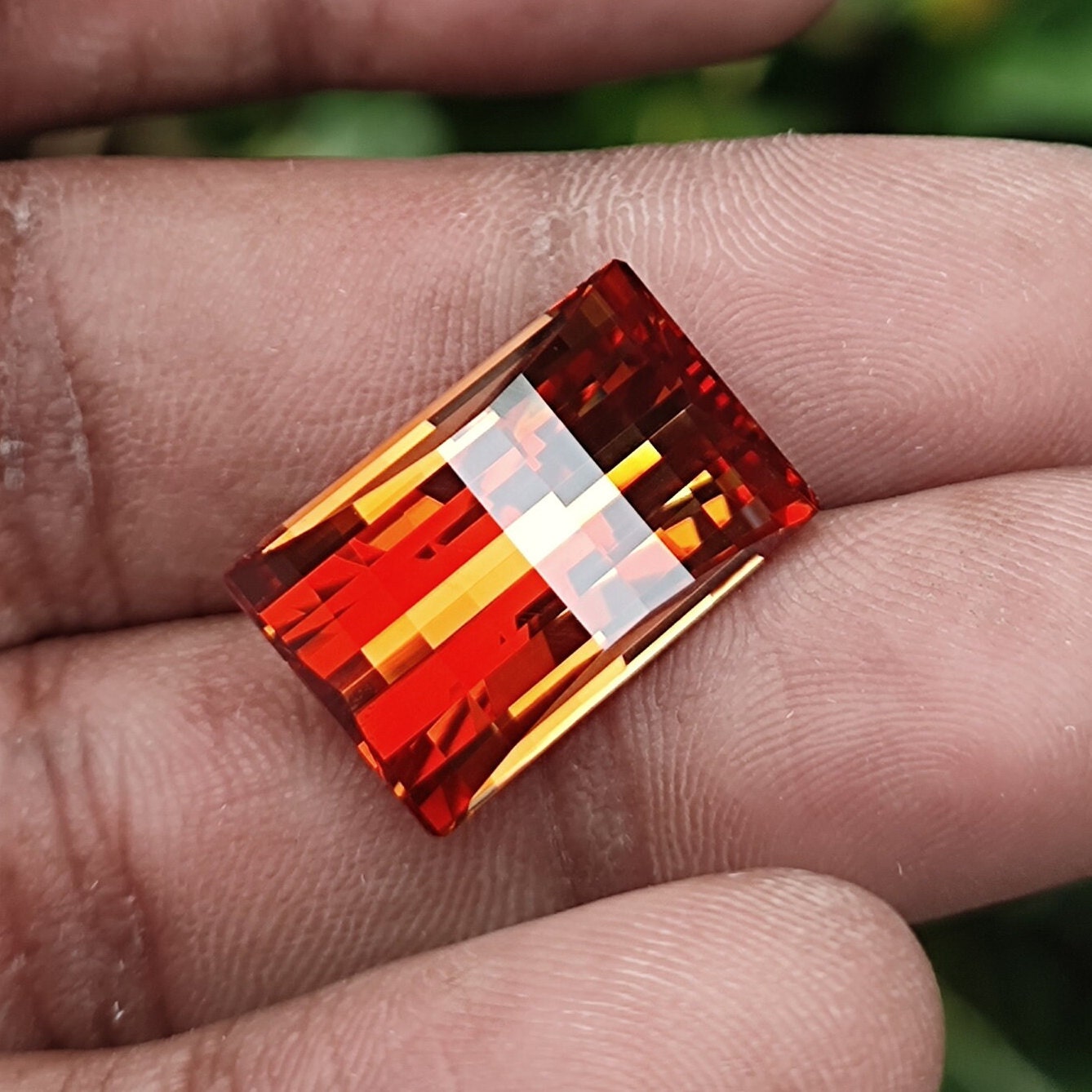 Zirconia Gemstone, Rectangle Shape, Ring & pendant Stone, 34 ct, size 18×13 mm, pixel cut Jewellery Making, Loose Gemston