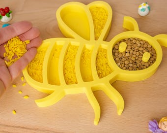 Bee Sensory Tray | Montessori 3D Printed Toy | Sensory Bin | Fine Motor Skills | Toddler Toy | Yellow