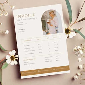 Minimalist Invoice Template | Boho Small Business | Modern Client Invoice | Editable Template | Services Invoice | Business Invoice