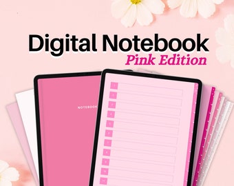 Conjunto de cuadernos digitales rosas / Cuaderno iPad rosa para GoodNotes / Plantillas de notas digitales Notabilidad / Cuaderno digital para estudiantes