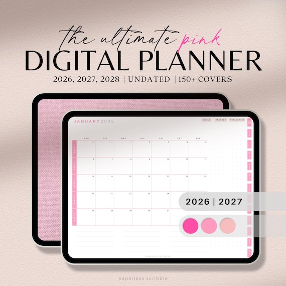 Digital Planner 2026, 2027, 2028, GoodNotes Planner, iPad Calendar, Notability Templates