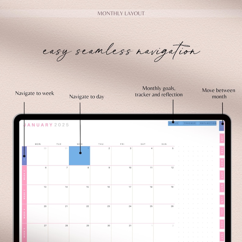 Digital Planner 2026, 2027, 2028, GoodNotes Planner, iPad Calendar, Notability Templates image 4