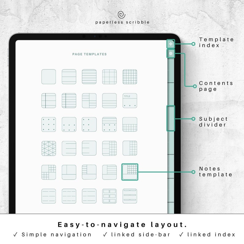 Cuaderno Digital Papel de Colores / Cuaderno iPad Plantillas GoodNotes Notabilidad Notas Estudiantiles Pdf Hiperenlazados Pegatinas Digitales imagen 6