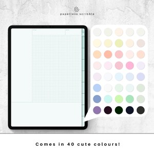 Cuaderno Digital Papel de Colores / Cuaderno iPad Plantillas GoodNotes Notabilidad Notas Estudiantiles Pdf Hiperenlazados Pegatinas Digitales imagen 2