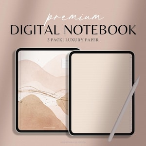 Digital Notebook: Realistic paper, iPad Notebook, GoodNotes Notebook, Digital Note Templates, GoodNotes Templates, Notability Notebook, PDF