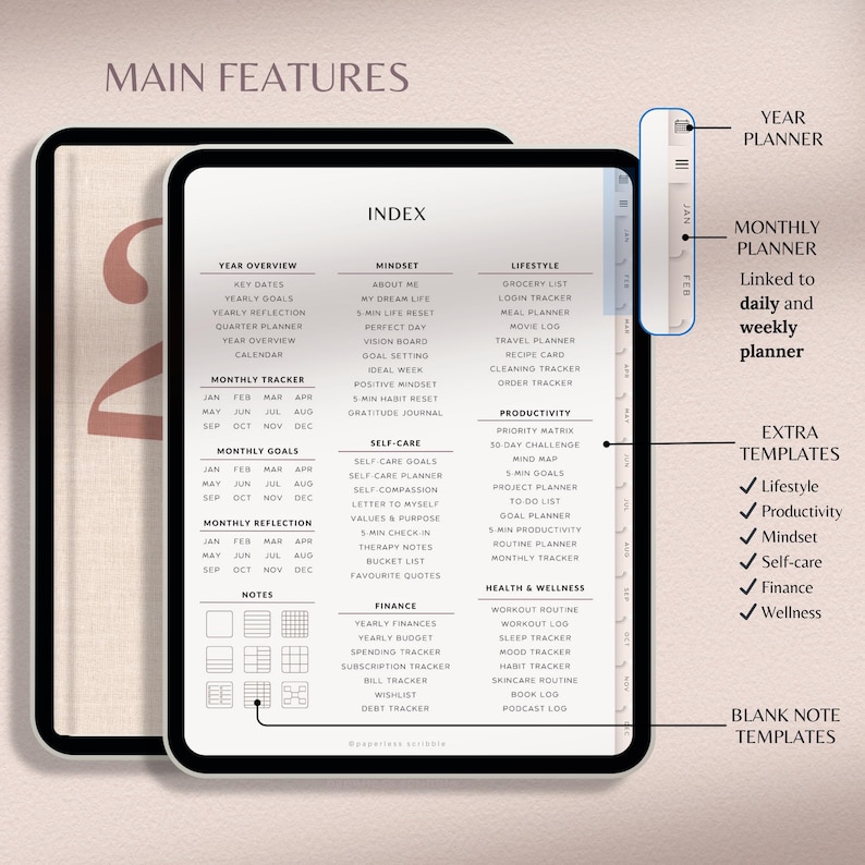 2026 Digital Planner Bundle With Stickers and Covers, Goodnotes ...