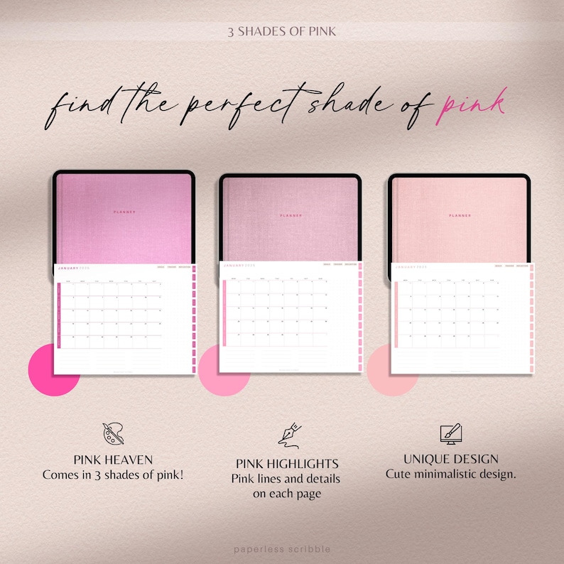 Digital Planner 2026, 2027, 2028, GoodNotes Planner, iPad Calendar, Notability Templates image 3