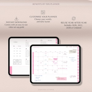 Digital Planner 2026, 2027, 2028, GoodNotes Planner, iPad Calendar, Notability Templates image 2