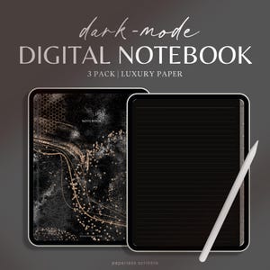 Dark Mode Digital Notebook: Planner Templates for GoodNotes, Notability PDF Download