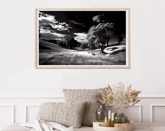 Greyscale Landscape, Oil painting, wall art, printable, illustration, instant download