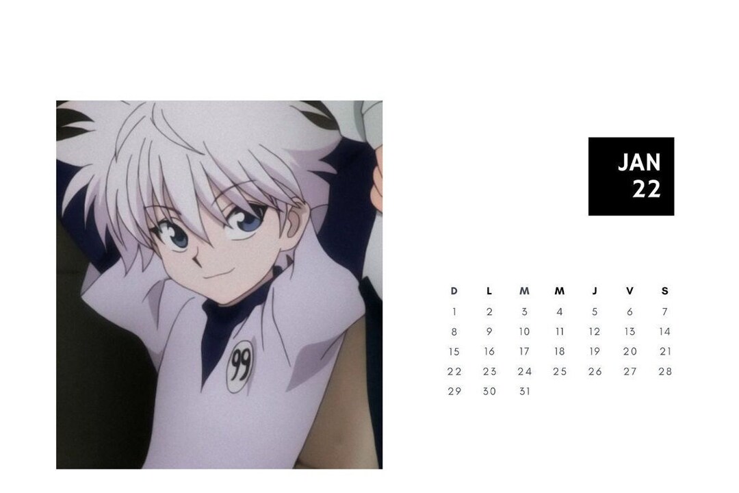 Calendrier 2023 Killua hunter X Hunter Etsy