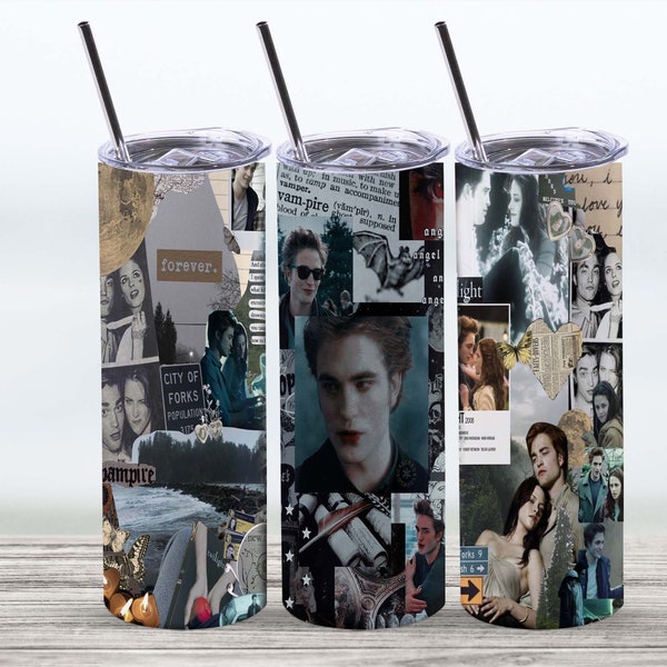 Edward Cullen Tumbler 20 oz Skinny | Stitch | Tumbler Sublimation Designs, Full Tumbler Wrap, Digital Downloads| Png