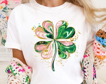 Coquette St Patricks Day Kleeblatt Pailletten Glitter Png, St Pattys Day Png, vierblättriges Kleeblatt Paillettenbogen, Patricks Day Design, Glitter