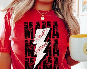 Baseball Mama Png, Baseball Png, Baseball Mom Lightning Bolt Png, Baseball Game Day Png, Baseball Mom Png Sublimation, Baseball Shirt Design