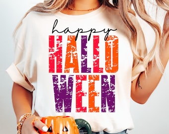 Happy Halloween PNG, Spooky Season PNG, Trendy Halloween Shirt Design, vintage halloween png,halloween doodles png, Halloween Sublimation