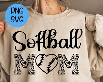 Softbal Mom PNG SVG Digitale Download Sports Mom Softbal Shirt PNG
