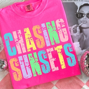 Chasing Sunsets Png, Beach png, Retro Summer png, Retro png, Summer png, Trendy png, Sublimation Designs, Summer T Shirt Png Design