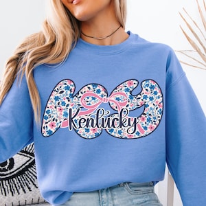 KY Kentucky PNG Coquette State PNG, Preppy Floral Kentucky shirt design, Trendy Kentucky Pink Bow, Preppy sublimation, Cute Kentucky png