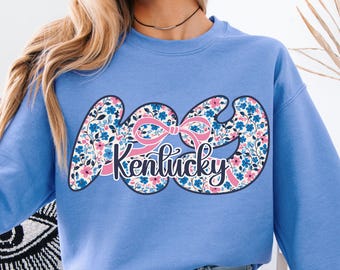 KY Kentucky PNG Coquette State PNG, Preppy Floral Kentucky shirt design, Trendy Kentucky Pink Bow, Preppy sublimation, Cute Kentucky png