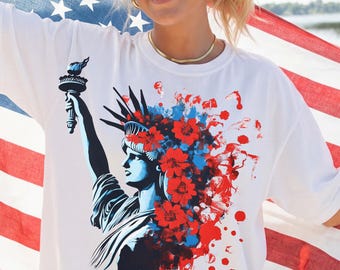 Statue of Liberty PNG Retro 4th July America USA Png, America 4th July Png Design, 4th Of July Digital, USA Flag, American Flag Shirt Design