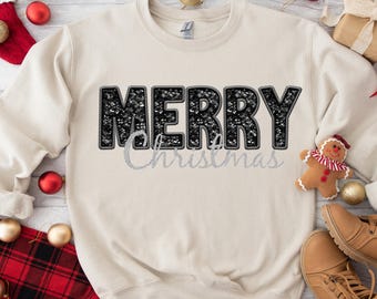Merry Santa PNG Pailletten Glitter Kerst PNG Kerstshirtontwerp Sublimatie PNG, Kerstsublimatie, Retro kerstman png