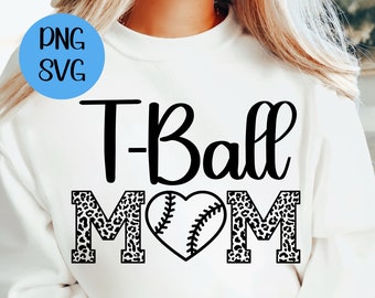 T-Ball Mom PNG SVG Digitale Download Sports Mom Honkbal Mom Shirt PNG