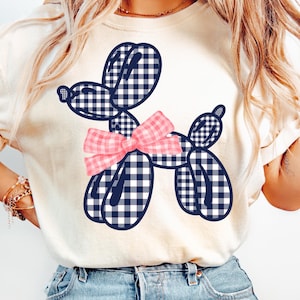 Balloon Dog PNG Preppy Summer Shirt png Trendy air balloon dog png, Coquette dog shirt design, Girly Preppy png, balloon animal png