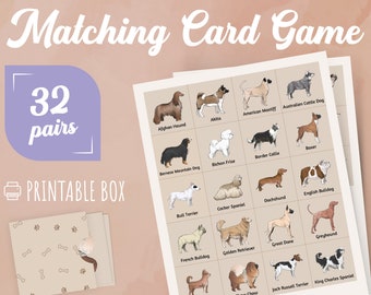 Passendes Kartenspiel druckbare Memory-Spiel Passendes Spiel Konzentration Pexeso Paare Karten Kinder Aktivität Homeschool Sofort Download