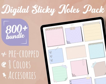 800+ Digital Sticky Notes Digital Stickers Png Stickers Goodnotes Planner Digital Sticker Kit Note Page Kit Precropped Stickers