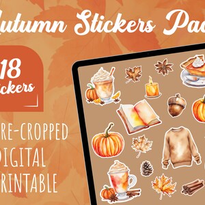 Autumn Digital Stickers Pre-cropped PNG Digital Planner Stickers Goodnotes stickers Planner Cozy Fall Printable Stickers Digital art