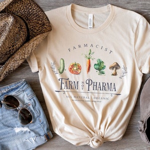 Veggie Shirt, Gardening Shirt, Farm not Pharma Shirt, Farmacist Shirt, Vegetable Shirt, Farmer T Shirt, Gift For Gardener, Botanical Shirt.