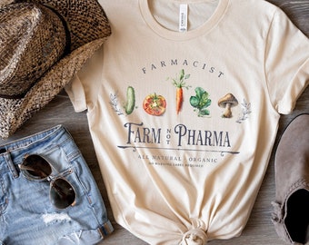 Veggie Shirt, Gardening Shirt, Farm not Pharma Shirt, Farmacist Shirt, Vegetable Shirt, Farmer T Shirt, Gift For Gardener, Botanical Shirt.