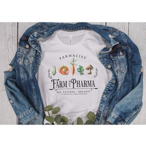 Veggie Shirt, Gardening Shirt, Farm not Pharma Shirt, Farmacist Shirt, Vegetable Shirt, Farmer T Shirt, Gift For Gardener, Botanical Shirt. image 3