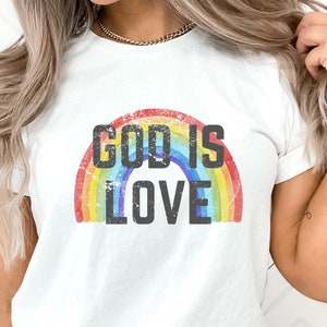 God is Love Shirt.  Christian Tee.  Noah&#39;s Ark Shirt.  Christian Rainbow T.  Christian Graphic T. Take Back Our Rainbow.  Promise not Pride