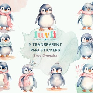 赤ちゃんペンギンのデジタル化 - 9 つの PNG 透明化 - アクアレラのペガティナ - Goodnotes のペガティナ - OneNote のペガティナ