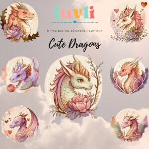 かわいいドラゴンのステッカー - クリップ アート、11 の png を透明に結合