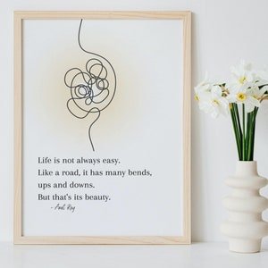 AMIT RAY Quote Poster | ups and downs off life Quote| Therapy Decor | Wall Art for therapy | Mental Health Art | Psychology Print |