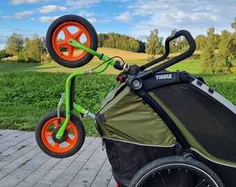 Praktischer Fahrrad- und Laufradhalter für Thule Fahrradanhänger - Sorgenfreier Transport für Kinderfahrzeuge