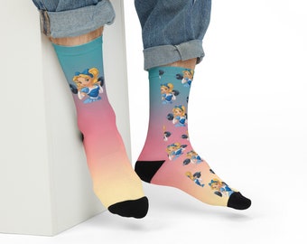 Alice Socks - Gym Socks - Pink ombre socks - My favorite Disney character at the gym - Funny socks - Stylish socks - unisex - unique