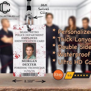 Dexter Morgan Police ID Badge: Halloween Movie Prop with Lanyard #1017