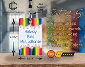 Personalized Teacher Hall Pass Set: Custom Classroom Decor #393